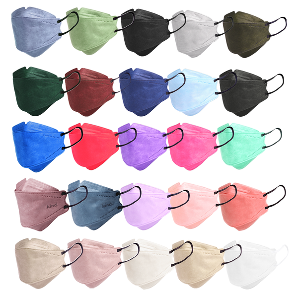 Kind KN95 Respirator Face Mask: Full Set Collection - 25 Colours