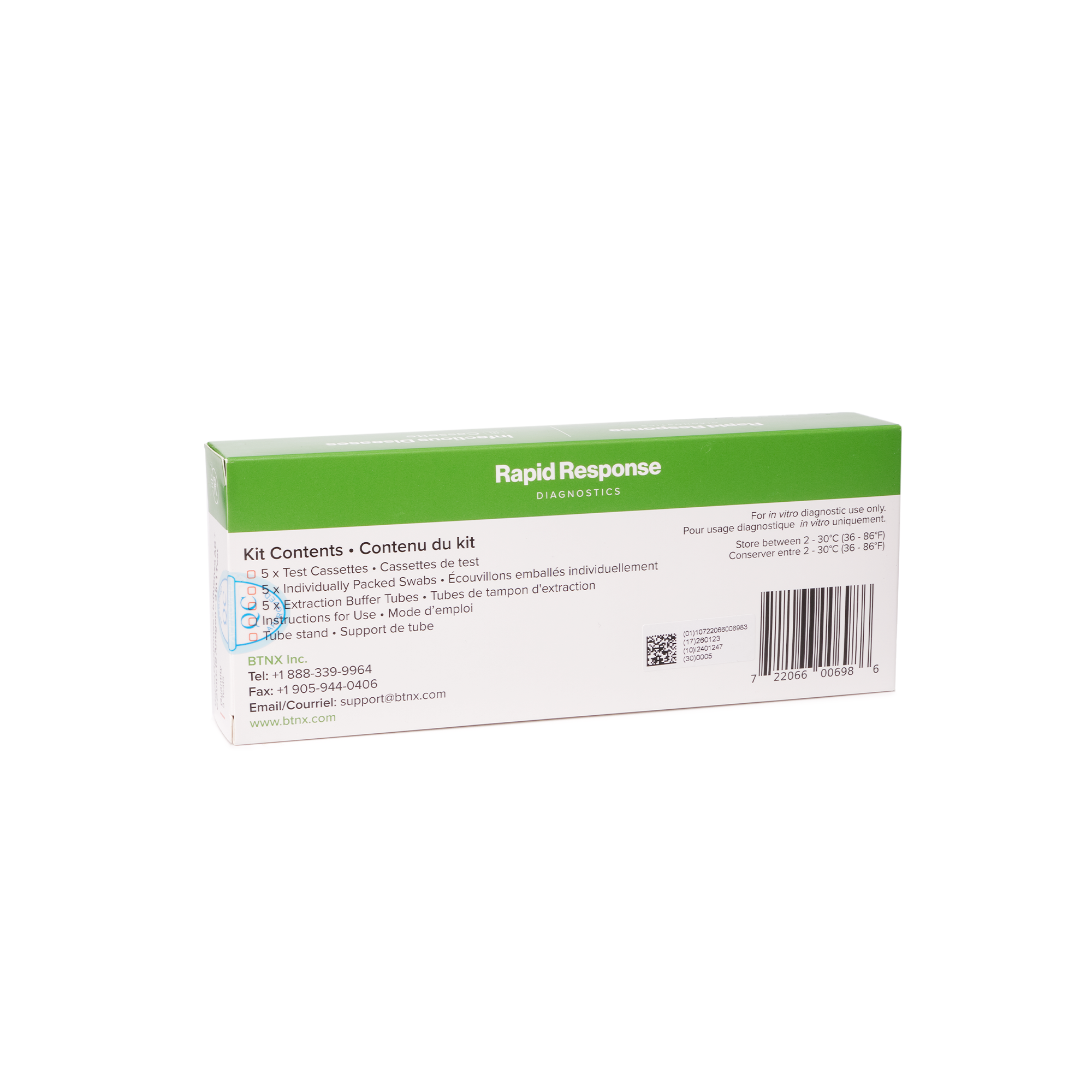 BTNX Rapid Response 3in1  COVID-19 & Flu A/B Rapid Test Kit