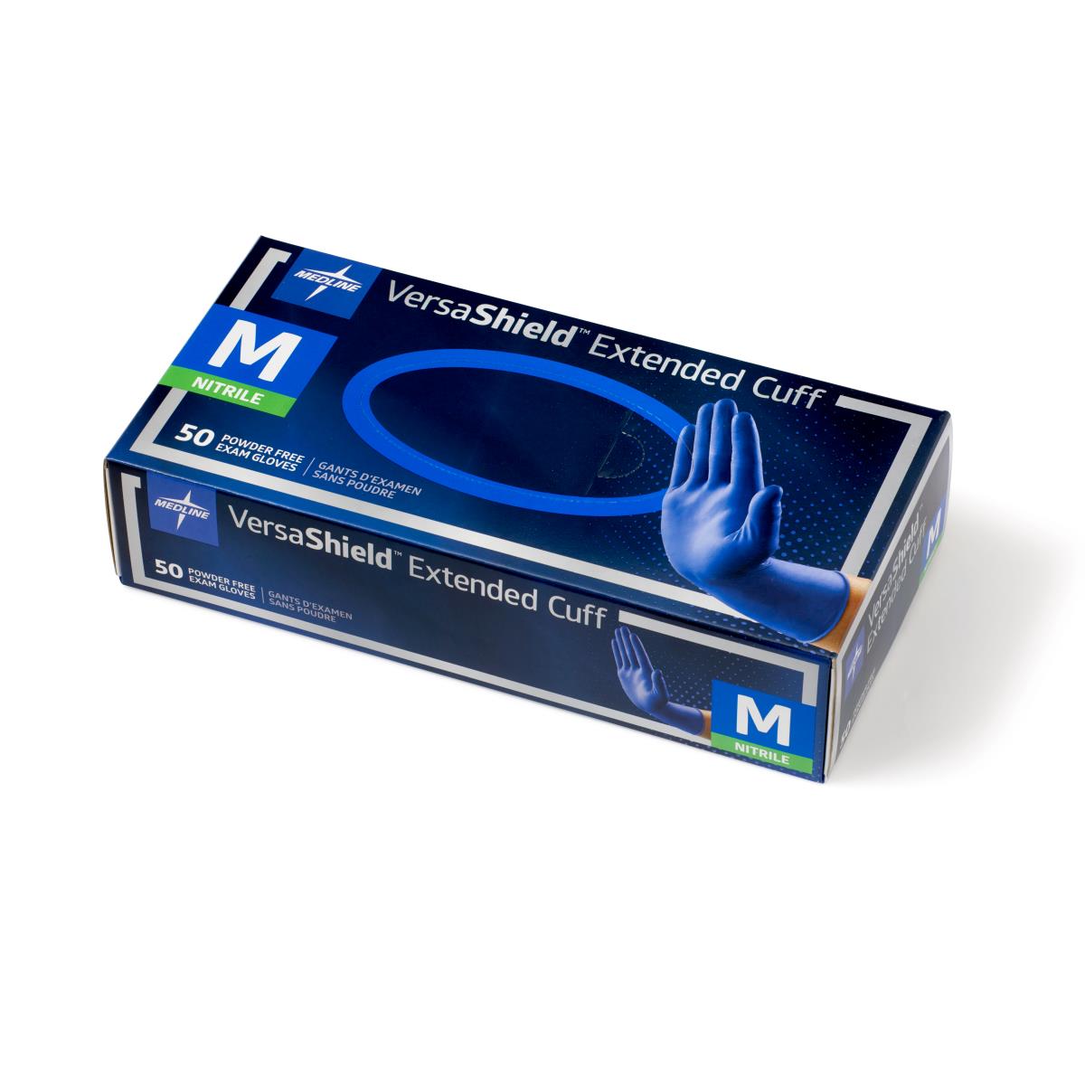 Medline VersaShield Extended Cuff Powder-Free Nitrile Exam Gloves