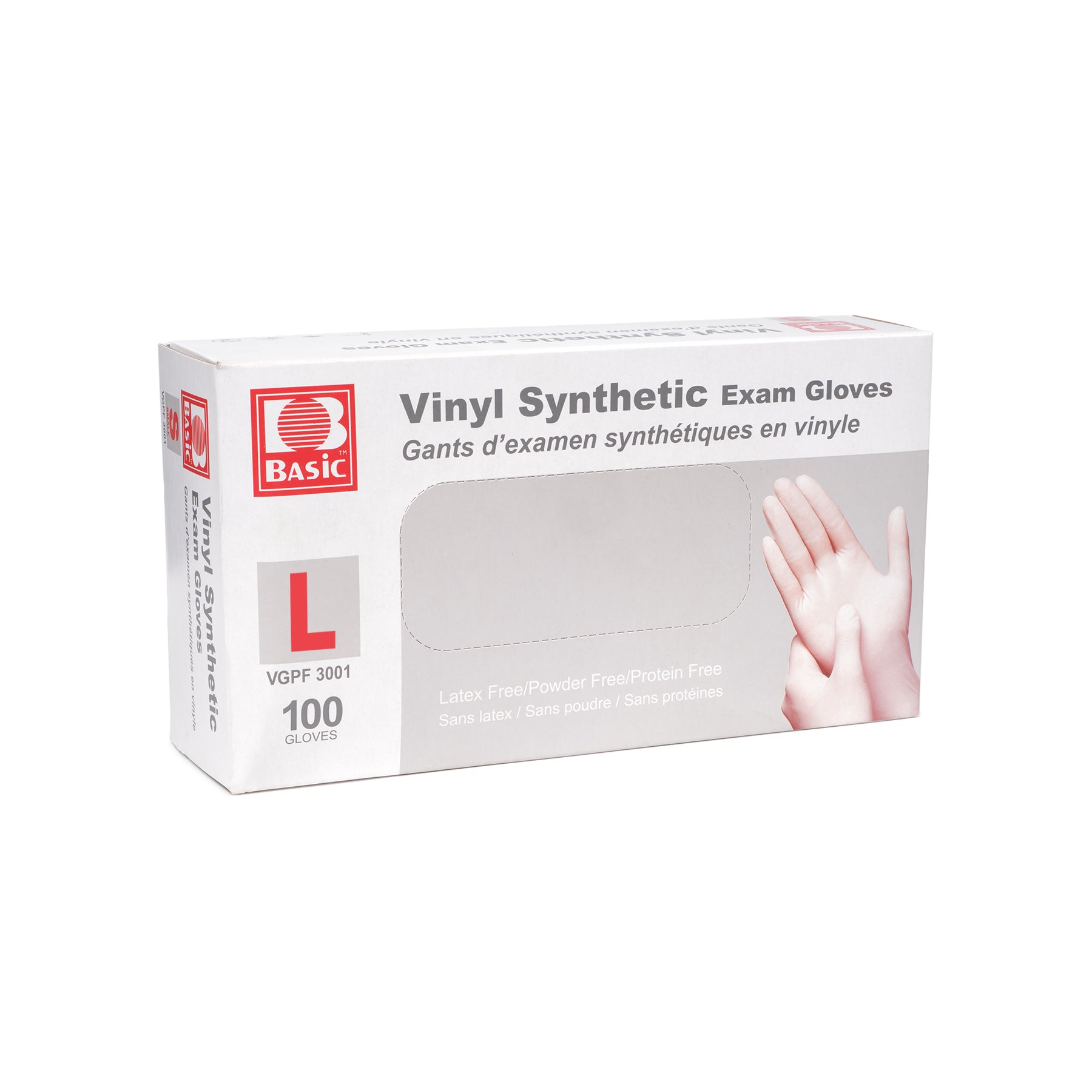 Basic Brand Medical Vinyl Synthetic Powder-Free Examination Gloves (4mil) (Clear)