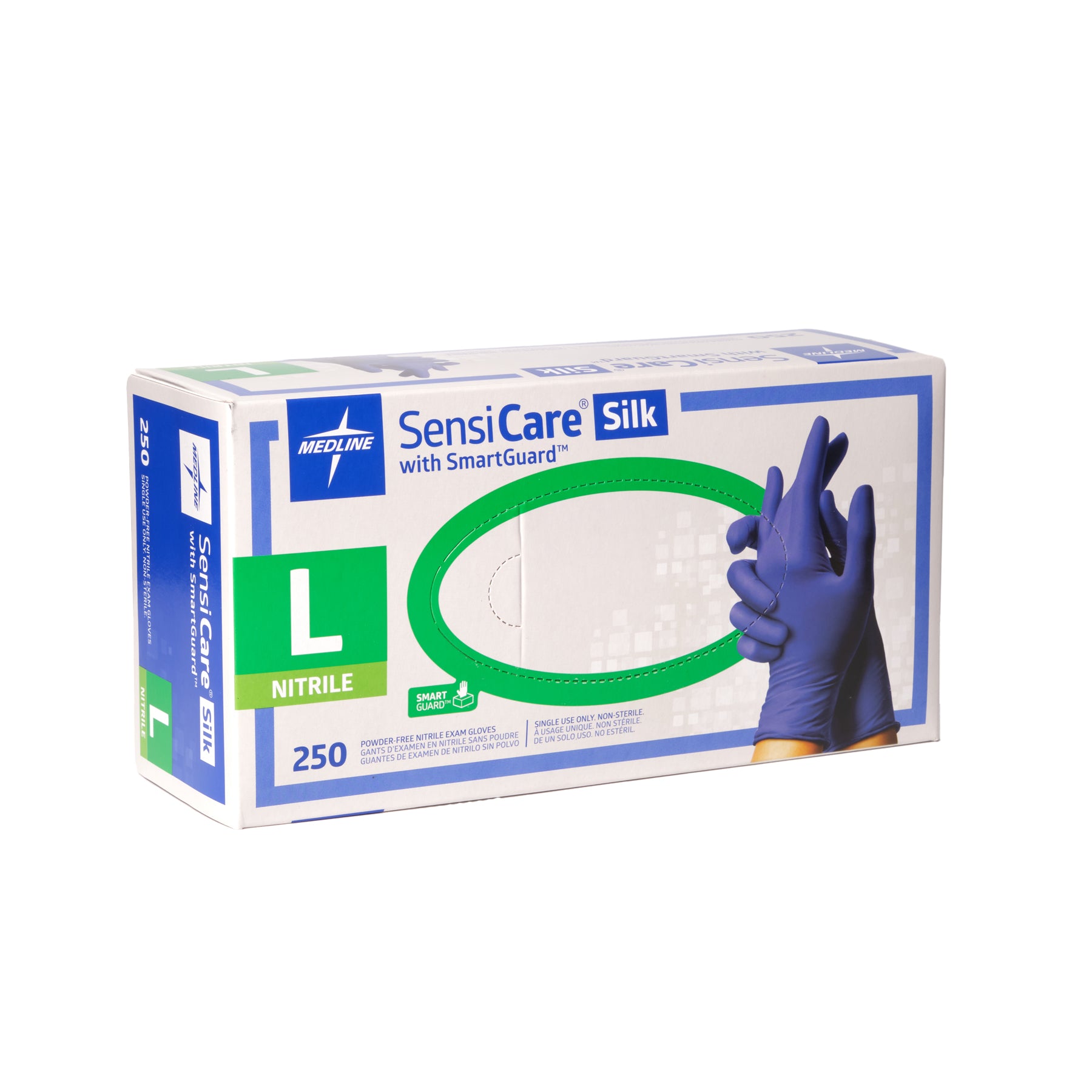 Medline SensiCare Silk Medical Nitrile Gloves (3.5 mil) (Dark Blue)