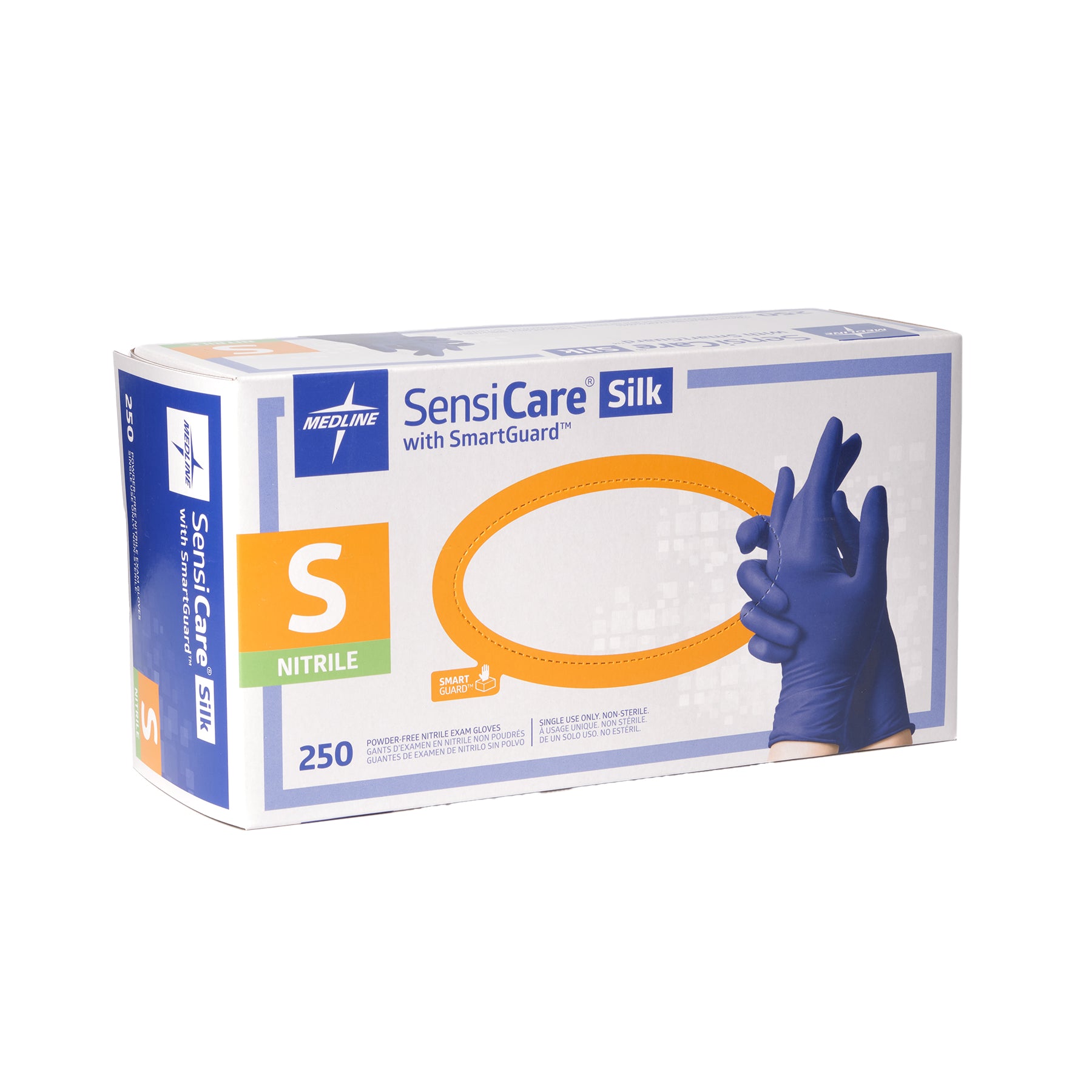 Medline SensiCare Silk Medical Nitrile Gloves (3.5 mil) (Dark Blue)