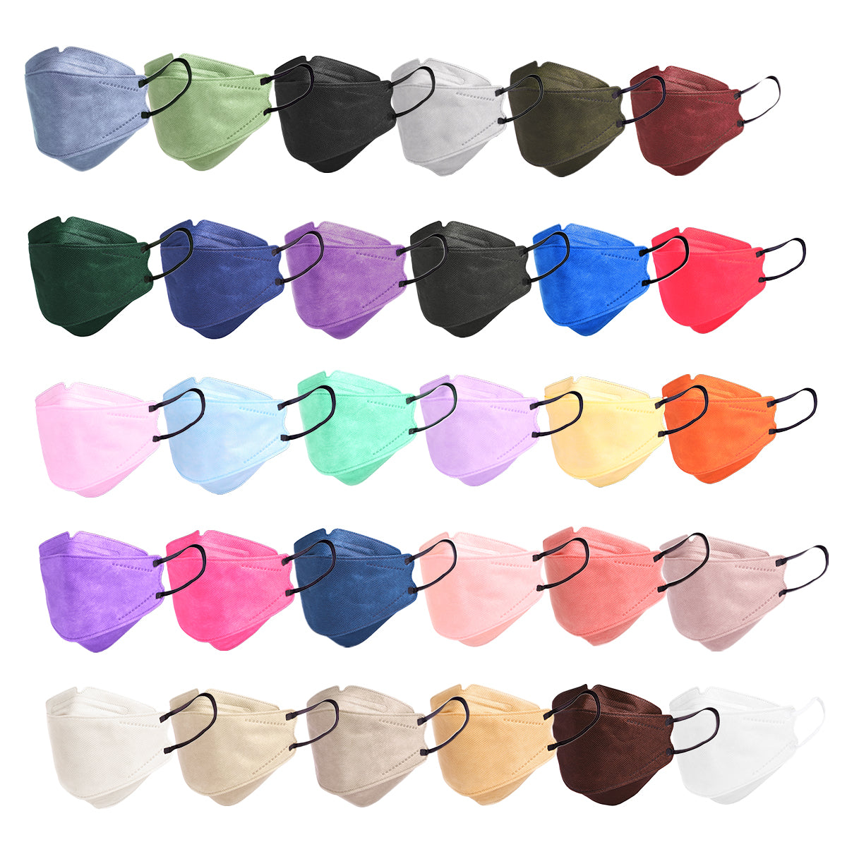 Kind KN95 Respirator Face Mask: Full Set Collection - 30 Colours